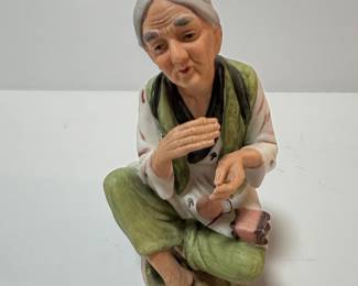 Capodimonte Porcelain Figurine of an Elderly Woman