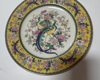 Asahi Japanese Peacock Decorative Porcelain Plate