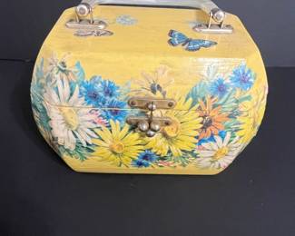 Vintage Decoupage Octagon Vanity Case