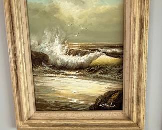 Seascape Oil Painting on Board by W. Chester