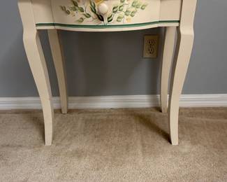 Hand-Painted Floral French Provincial Nightstand
