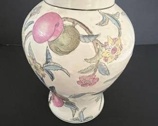 Chinese Famille Rose Porcelain Vase with Fruit and Floral Motif