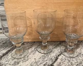 Set of 3 Vintage Claudia Crystal Wine Glasses