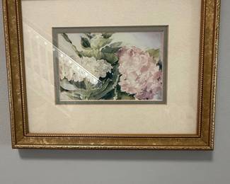 Framed Watercolor Print of Hydrangeas