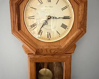 Daniel Dakota Westminster Chime Oak Wall Clock