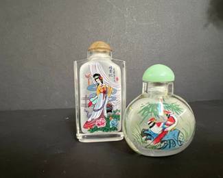 Vintage Chinese Inside-Painted Glass Snuff Bottles