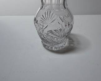 Cut Crystal Glass Vase with Pinwheel and Fan Patterns