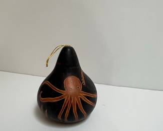 Gourd Ornament with Octopus Design