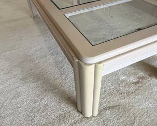 Mid-Century Modern Coffee Table with Glass Top