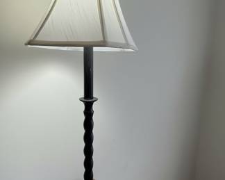 Black Barley Twist Table Lamp with Bell Shade