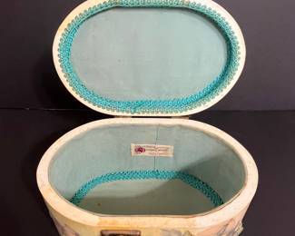 Vintage Decoupage Floral Jewelry Box Purse