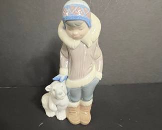 Lladro Eskimo Boy with Pet Figurine #5238