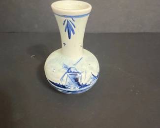 Delft Blue Windmill Vase