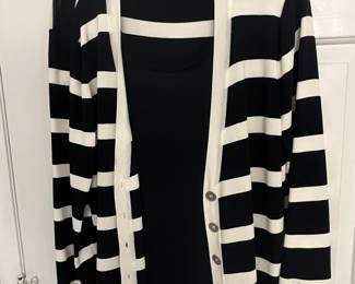 Studio I Women's Striped Cardigan and Tank Set