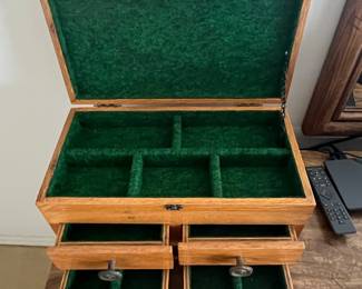 Vintage Oak Machinist's Tool Chest with Drawers