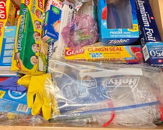 Assorted Food Storage and Kitchen Supplies Drawer
