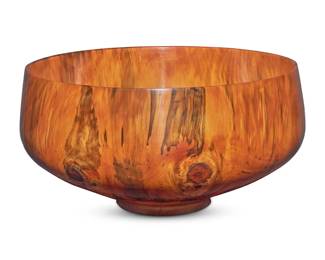 103 Todd Campbell (20th Century) A large Cook pine turned wood bowl, 1991 With incised signature and date to underside: T. Campbell / 1-17-91 9.375" H x 19.125" Dia. Estimate: $700 - $900