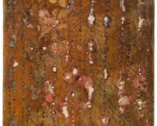 140 Jay David McCafferty (1948-2021) Untitled, circa 1990s Mixed media including watercolor, pastel, paper collage, and solar burns on paper Appears unsigned; dated by repute Sheet: 59" H x 35.5" W Estimate: $500 - $700