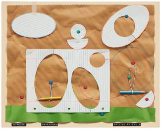 142 Bill Braun (b. 1955) "Circles Seventeen," 2004 Acrylic on canvas over artist's panel Signed and titled along the lower edge as part of the image: Bill B; signed again verso, WC Braun; dated on a label affixed verso 16" H x 20" W Estimate: $600 - $800