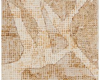 141 Jay David McCafferty (1948-2021) Untitled Solar burns and paper collage with traces of pencil on graph paper Signed on the verso of the lower left corner: Jay McCafferty Sheet: 23.75" H x 23.75" W Estimate: $500 - $700