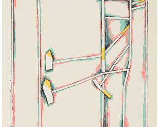 193 Craig Kauffman (1932-2010) Untitled, 1980 Five-color lithograph and screenprint printed in five runs from four aluminum plates and one screen on off-white Copperplate Deluxe paper A bon à tirer impression, aside from the edition of 25 Initialed, dated, and inscribed "BAT" in pencil in the lower margin: CK80; Cirrus Editions, Los Angeles, CA, prntr./pub., with their blindstamp in the lower left margin corner, and their pencil work number, 290c-CK80, on the verso of the same margin corner Image: 30.675" H x 20.75" W; Sheet: 33.25" H x 23.5" W Estimate: $300 - $500