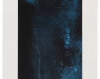 117 Lita Albuquerque (b. 1946) "100 Breaths," 1989 Lithographic monoprint in colors printed from one aluminum plate on Arches 88 paper Number 79 from the edition of 111 unique impressions Signed, dated, and numbered in Roman numerals in pencil in the lower margin: Lita Albuquerque '98; Cirrus Editions, Los Angeles, CA, pub., with their blindstamp in the lower left margin corner; with the Cirrus Editions copyright ink stamp and pencil work number, 434c-LA89-98, both verso Image: 45" H x 13" W; Sheet: 51" H x 19" W Estimate: $700 - $900