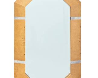 325 A Contemporary burlwood and chrome mirror Late 20th century Unmarked 60" H x 36" W x 2" D Estimate: $400 - $600