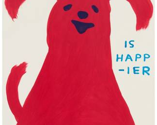 352 David Shrigley (b. 1968) "No One Is Happier Than Me," 2022 Screenprint in colors on Somerset Tub paper Edition: 22/125 Initialed, dated, and numbered in pencil verso: DS 2022 Sheet: 30" H x 22.125" W; Sight: 29.625" H x 21.625" W Estimate: $1,000 - $1,500