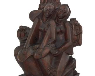 100 Károly Fülöp (1891-1963) "Thirsty" Carved wood Signed and titled on a label affixed to the underside 22" H x 14.25" W x 11.75" D Estimate: $1,000 - $1,500