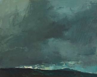 91 Sergei Bongart (1918-1985) Storm clouds Oil on canvas Unsigned 32" H x 40" W Estimate: $800 - $1,200