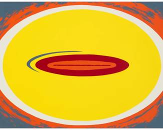 217 June Wayne (1918-2011) Untitled, 1972 Lithograph in colors on paper A printer's proof Signed with initials and dated in metallic ink lower right: JW '72; inscribed "Printer's Proof" in metallic ink lower left; Cirrus Editions, Los Angeles, CA, pub. with their gray ink stamp and pencil work number, 49CS-FW72 STI, verso Image/Sheet: 19.875" H x 29.875" W Estimate: $500 - $700