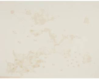 126 Sarah Seager (b. 1958) "Untitled," 1992 Lithograph in colors on off-white wove paper A bon à tirer impression (aside from the Cirrus proofs, Artist's proofs, Printer's proof, Trial proofs, Progressive proofs and numbered edition of 40) Initialed, dated, and inscribed in pencil in the lower sheet corners: SS '92 / B.A.T.; Cirus Editions, Los Angeles, CA, pub, with their blindstamp in the lower left sheet corner, and their black ink copyright stamp and pencil work number, 495c-SS92, on the verso of that same corner Image/Sheet: 37.625" H x 50" W Estimate: $400 - $600
