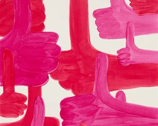 350 David Shrigley (b. 1968) "Everything Is Good," 2023 Screenprint in colors on Somerset Satin Tub paper Edition: 11/125 Initialed, dated, and numbered in pencil verso: DS 2023; Jealous Gallery & Print Studio, London, England, prntr.; National Gallery Victoria Design Store, Melbourne, Australia, pub. Image/Sheet: 30 H x 22.125" W; Sight: 29.75" H x 21.5" W Estimate: $1,000 - $1,500