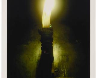114 Bai Ye (20th/21st Century) "Torch," 2010 Photograph in colors on paper Edition: 3/8 Signed in English as well as in Chinese characters, titled, dated, and numbered, all in pencil, verso: Baiye / 2010 Image: 31.5" H x 23.75" W; Sheet: 34.75" H x 26.75" W Estimate: $500 - $700