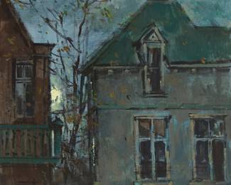 93 Sergei Bongart (1918-1985) Houses at dusk Oil on canvas Signed upper right: Sergei Bongart 36" H x 40" W Estimate: $700 - $900