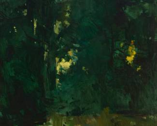 87 Sergei Bongart (1918-1985) Wooded landscape Oil on Masonite Unsigned 25.5" H x 24.25" W Estimate: $600 - $800