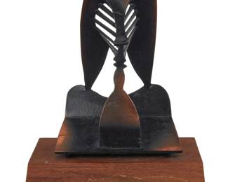 19 After Pablo Picasso (1881-1973) Chicago Picasso maquette, 1967 Copper-plated metal on wood plinth Impressed date and inscription: © CHGO. PUB. BLDG. COMM. Overall: 5.625" H x 4.125" W x 3.875" D Estimate: $300 - $500