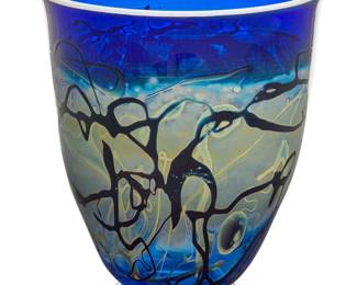 74 An art glass vase 1995 With etched indecipherable signature and date to underside: '95 11.625" H x 9.875" Dia. Estimate: $600 - $800