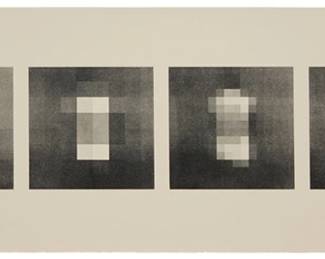 186 Ron Cooper (b. 1943) Untitled, (Six Squares of Nude), 1981 Two-color lithograph printed in two runs from one aluminum plate and one photo plate on Arches 88 paper A bon à tirer impression (aside from the Cirrus proofs, Artist's proofs, Printer's proofs and the numbered edition of 30) Signed and inscribed "B.A.T." in pencil in the lower margin: Ron Cooper; Cirrus Editions, Los Angeles, CA, pub., with their blindstamp in the lower left margin corner, and their black ink stamp and pencil work number, 300C-RC81, verso Image: 5.125" H x 33.375" W; Sheet: 10.25" H x 38.25" W Estimate: $500 - $700