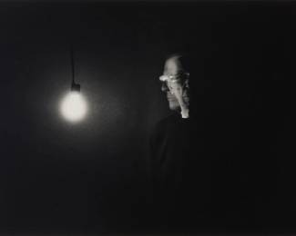 162 Leonard Nimoy (1931-2015) "Double Self Portrait with Light Bulb," 2003 Gelatin silver print on paper Edition: 2/10 Signed, dated, numbered, and inscribed "236-25," all in pencil, verso: Nimoy '03 Sight: 12.75" H x 16.75" W Estimate: $300 - $500