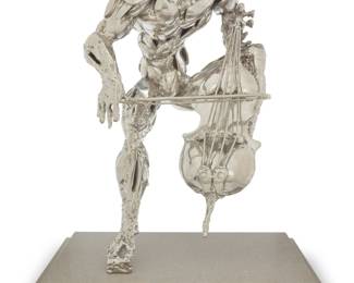 77 Boban Ilic (b. 1964) "Resonance" Nickel-plated bronze Edition: PP 5/5 from the edition of 45 plus 5 artist's proofs and 5 publisher's proofs With etched signature and edition: Boban JP Fine Art Foundry Figure: 20" H x 13.25" W x 14.75" D; Overall: 21.75" H x 17.625" W x 17" D Estimate: $800 - $1,200