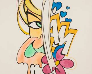 64 John "Crash" Matos (b. 1961) Untitled, "#10," 2011 Mixed media, including watercolor and ink, on paper Signed, dated, and numbered (or possibly titled) in pencil along the lower edge: J Crash / 2011 / #10 Sight: 40" H x 31.5" W Estimate: $500 - $700
