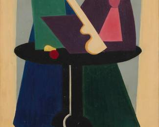 263 Eleanor Bolton (1897-1973) Cubist abstract portrait, 1937 Oil on canvas Signed with initials and dated lower right: E.B. 37; signed again, "Bolton," verso 18" H x 13" W Estimate: $500 - $700