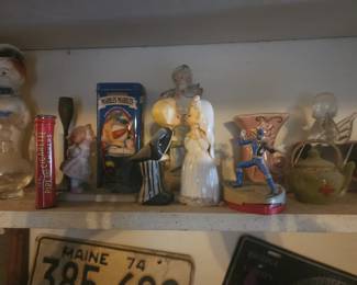 A wall full of collectibles