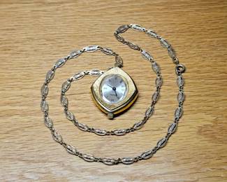 Endura Swiss Pendant Watch MCM Gold Tone with original Chain