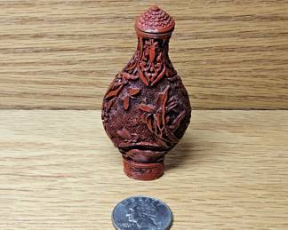Cinnabar Asian Snuff Bottle