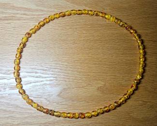 26" Inch Pressed Amber Endless Neckless. 3/8" inch oval beads.