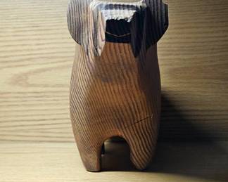 MCM 1950s Hand Carved Wooden Bear made in Sweden