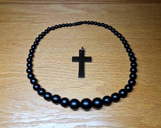 1880s Victorian Mourning Jewelry 2 pieces.