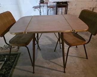 MCM drop leaf table and chair set